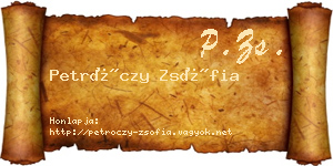 Petróczy Zsófia névjegykártya