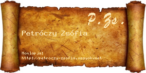 Petróczy Zsófia névjegykártya