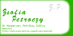 zsofia petroczy business card