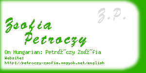 zsofia petroczy business card